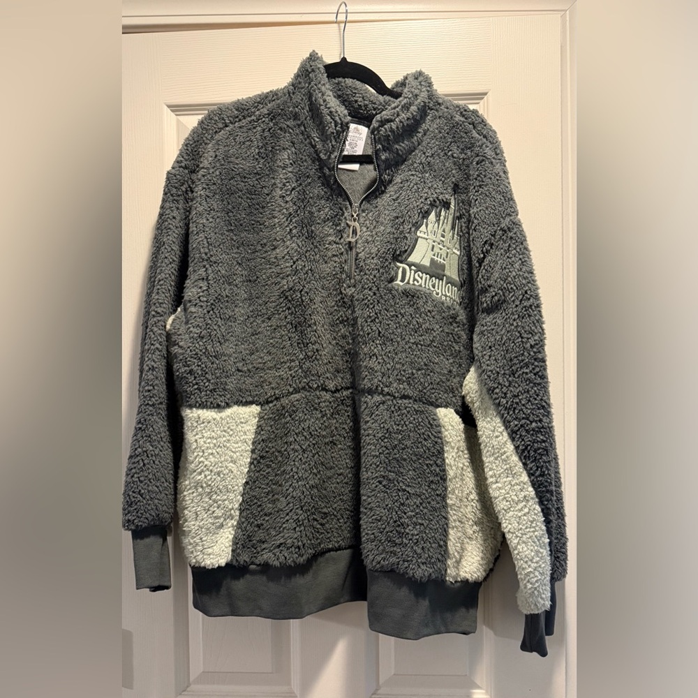 NWT Disneyland Gray Fleece Quarter Zip